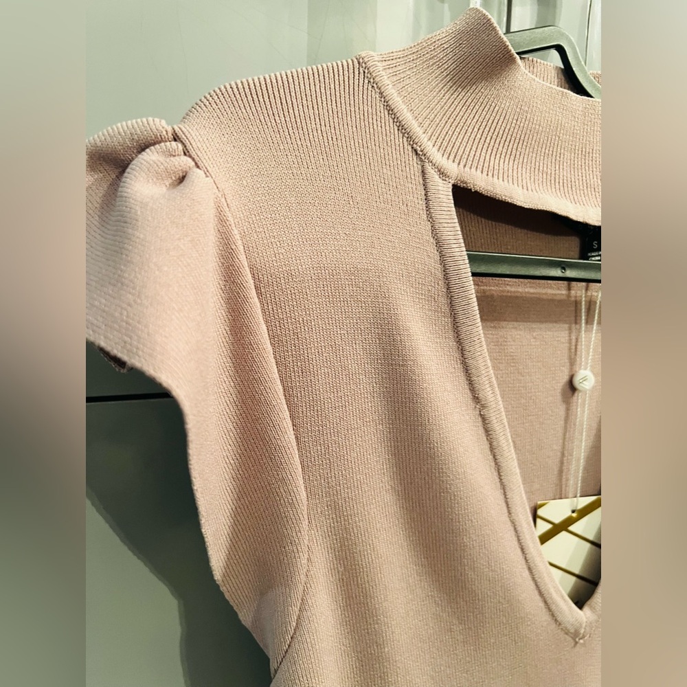 BODYCON RUFFLED SLEEVE CUT OUT DRESS - Picture 2 of 5